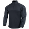 The Condor Long Sleeve Combat Shirt Gen II is a dark navy tactical shirt with a quarter-zip front, high collar, reinforced sleeves, and Velcro upper-arm patches—ideal for first responders or military professionals.